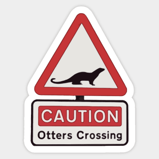 Otter Crossing Sign Sticker